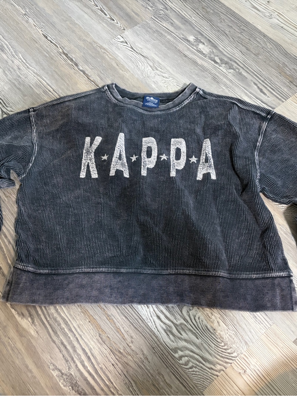 Charles River Apparel Black Washed Corded Kappa Graphic Sweatshirt